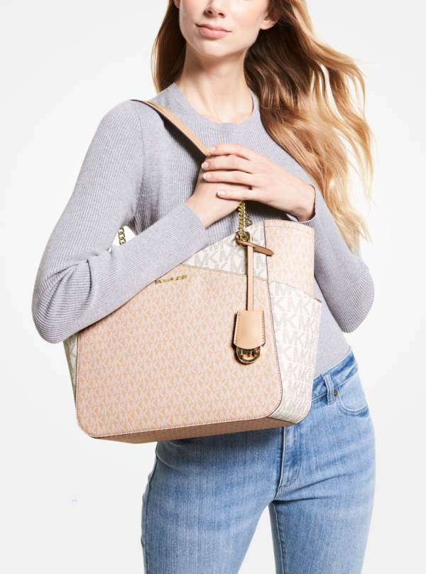 Damske Prenosná Taška Michael Kors Jet Set Large Color-Block Logo Viacfarebný - Kabelky Michael Kors Sleva | GZIHW-7081